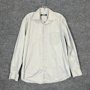 Brighton Mens Dress Shirt Size 41/42 Gray Long Sleeve Button Up Professional